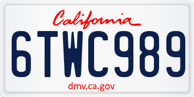 CA license plate 6TWC989