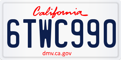 CA license plate 6TWC990