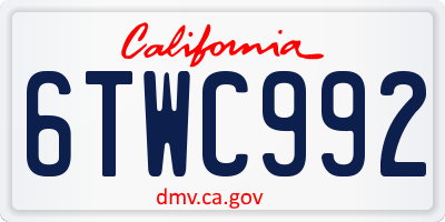 CA license plate 6TWC992