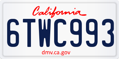 CA license plate 6TWC993