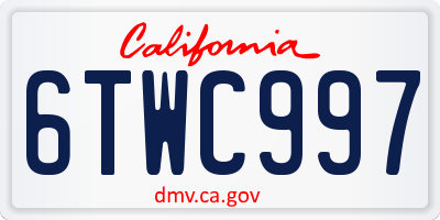 CA license plate 6TWC997