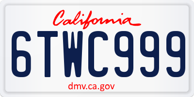 CA license plate 6TWC999
