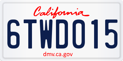 CA license plate 6TWD015