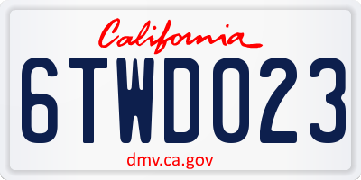 CA license plate 6TWD023