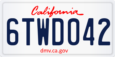CA license plate 6TWD042