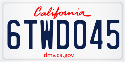 CA license plate 6TWD045