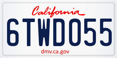 CA license plate 6TWD055