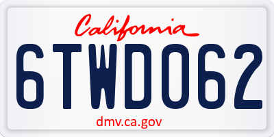 CA license plate 6TWD062