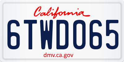 CA license plate 6TWD065