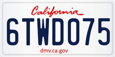 CA license plate 6TWD075