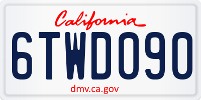 CA license plate 6TWD090