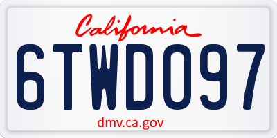 CA license plate 6TWD097