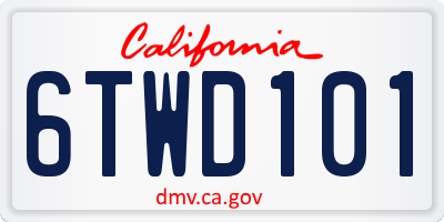 CA license plate 6TWD101