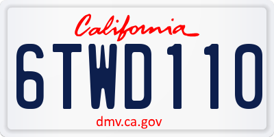 CA license plate 6TWD110