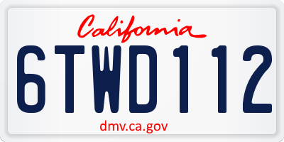 CA license plate 6TWD112