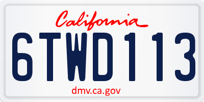 CA license plate 6TWD113