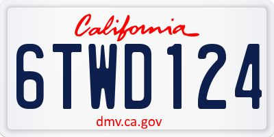 CA license plate 6TWD124