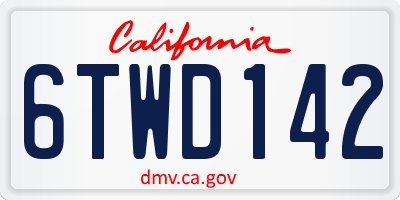 CA license plate 6TWD142