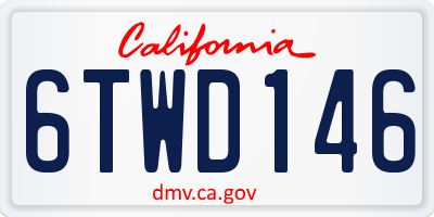 CA license plate 6TWD146