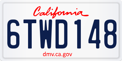 CA license plate 6TWD148