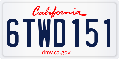 CA license plate 6TWD151