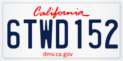 CA license plate 6TWD152