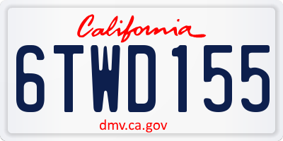 CA license plate 6TWD155