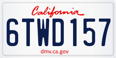 CA license plate 6TWD157