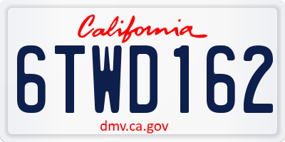 CA license plate 6TWD162