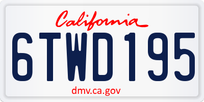 CA license plate 6TWD195