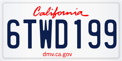 CA license plate 6TWD199