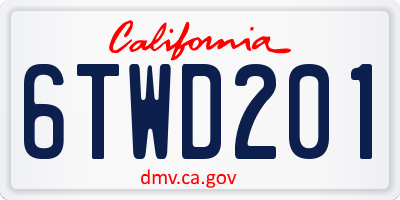 CA license plate 6TWD201
