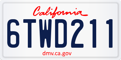 CA license plate 6TWD211