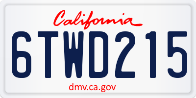 CA license plate 6TWD215