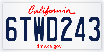 CA license plate 6TWD243