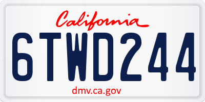 CA license plate 6TWD244