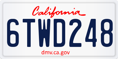 CA license plate 6TWD248