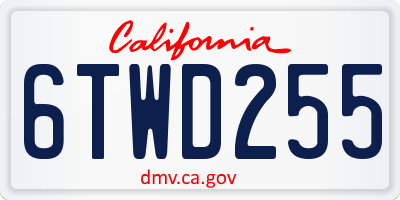 CA license plate 6TWD255