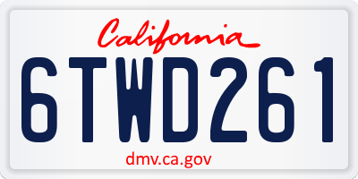 CA license plate 6TWD261