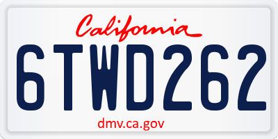 CA license plate 6TWD262