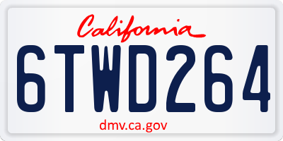 CA license plate 6TWD264