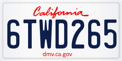 CA license plate 6TWD265
