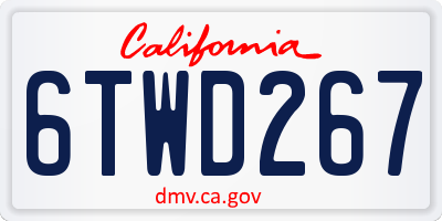 CA license plate 6TWD267