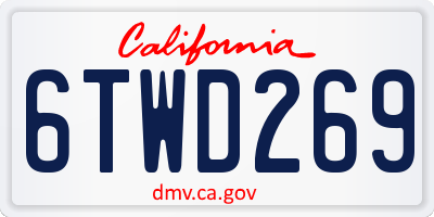 CA license plate 6TWD269