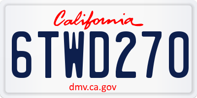 CA license plate 6TWD270