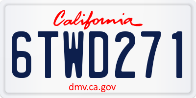CA license plate 6TWD271