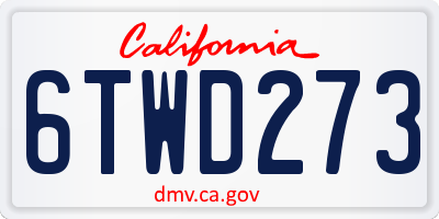 CA license plate 6TWD273