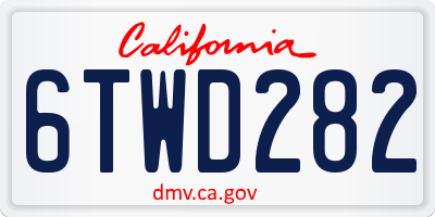 CA license plate 6TWD282