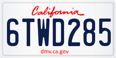 CA license plate 6TWD285