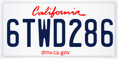 CA license plate 6TWD286